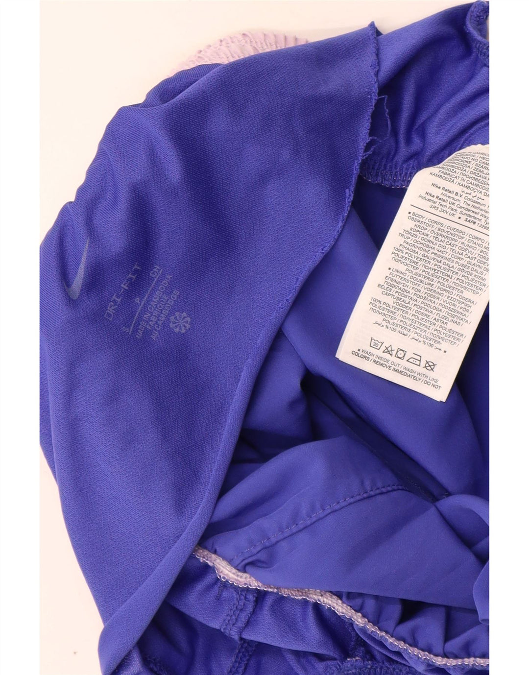 Damskie spodenki sportowe NIKE Dri Fit Graphic UK 10, małe, niebieskie, poliestrowe