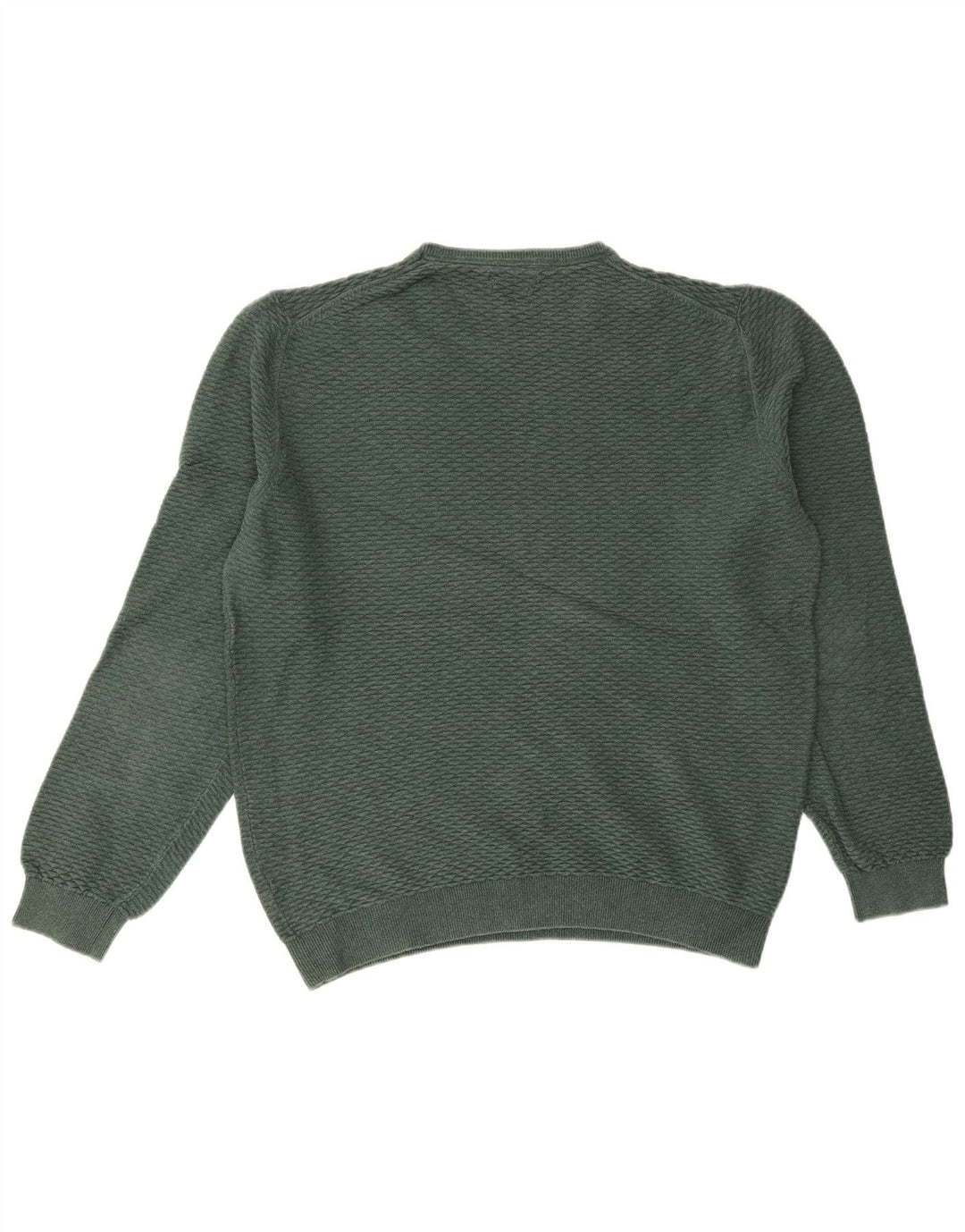 MASSIMO DUTTI Męski sweter z okrągłym dekoltem, 2XL, zielony, bawełniany