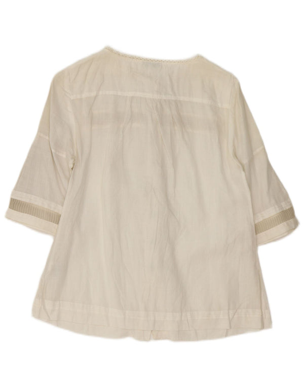 Damska bluzka koszulowa z krótkim rękawem Massimo Dutti EU 40 Medium Off White Ramie