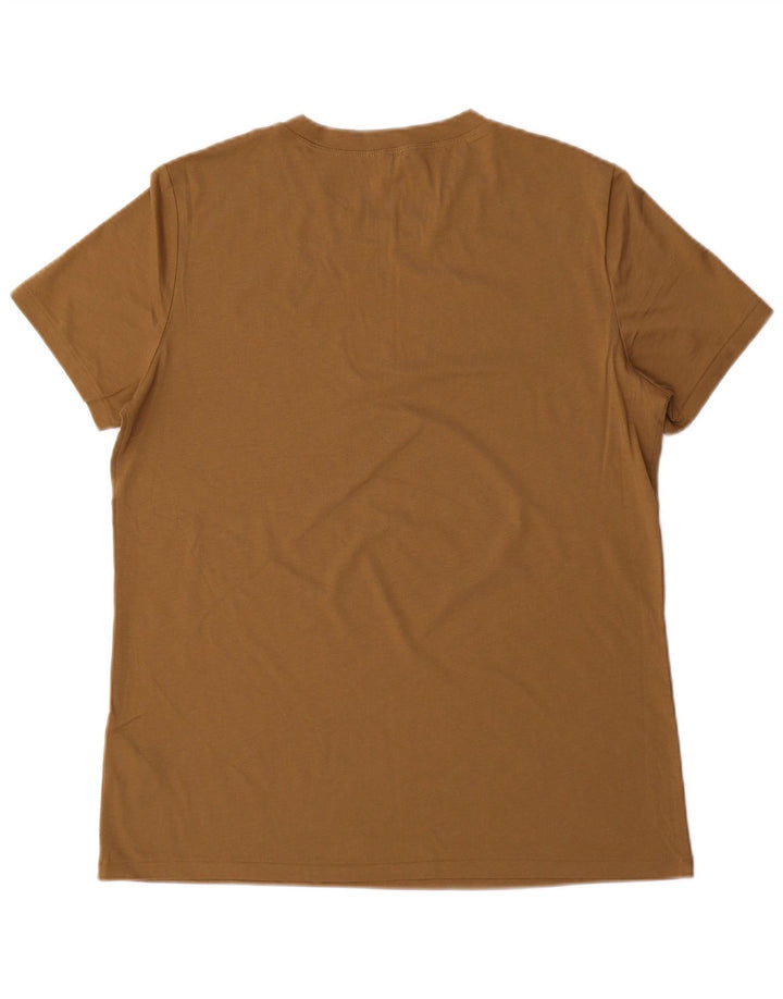 T-shirt męski Jigsaw, duży, brązowy, bawełniany