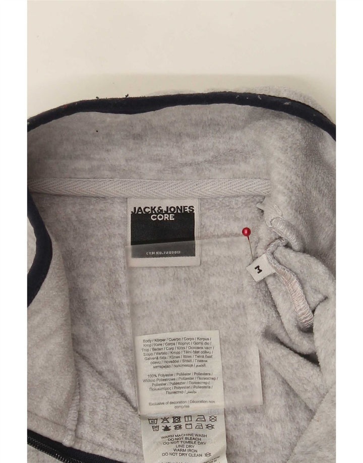 Męski sweter polarowy Jack & Jones z zamkiem błyskawicznym, poliester w kolorze średnioszarym