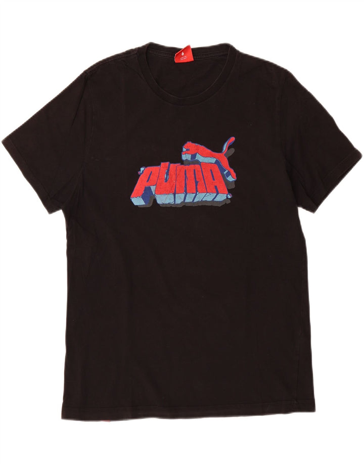 PUMA Mens Graphic T-Shirt Top Medium Black Vintage Puma and Second-Hand Puma from Messina Hembry 