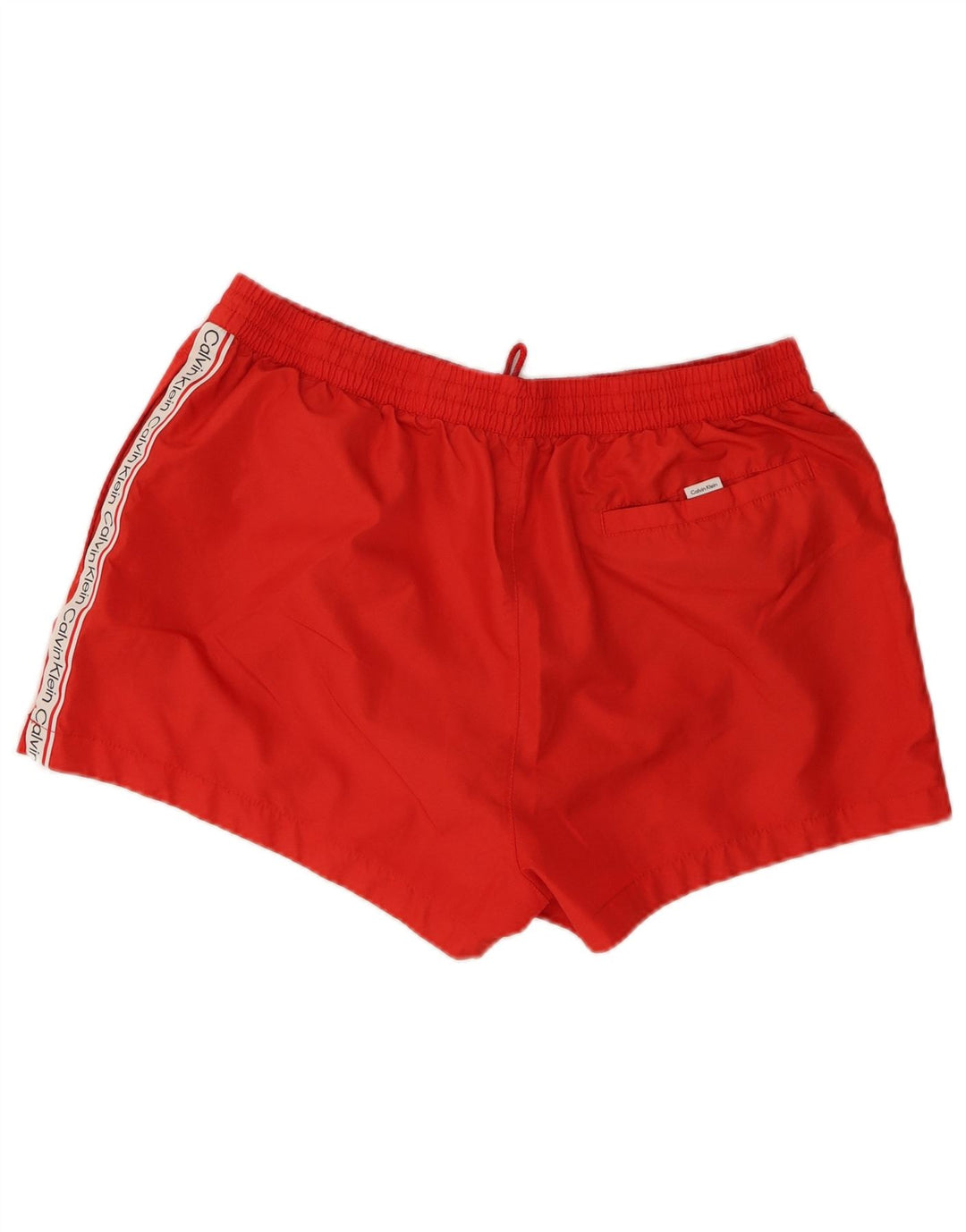 Męskie spodenki sportowe Calvin Klein z grafiką, duże, czerwone, poliestrowe z blokami kolorów