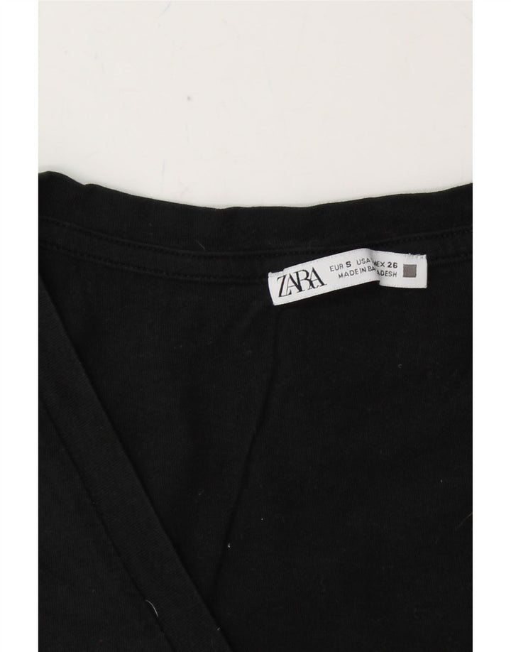 ZARA Womens T-Shirt Top UK 10 Small Black Vintage Zara and Second-Hand Zara from Messina Hembry 