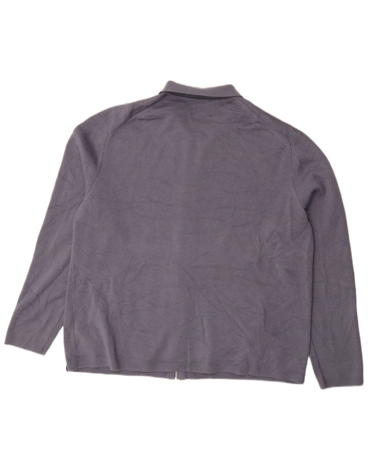 Marks & Spencer Męski sweter rozpinany XL, niebieska wełna merynosów