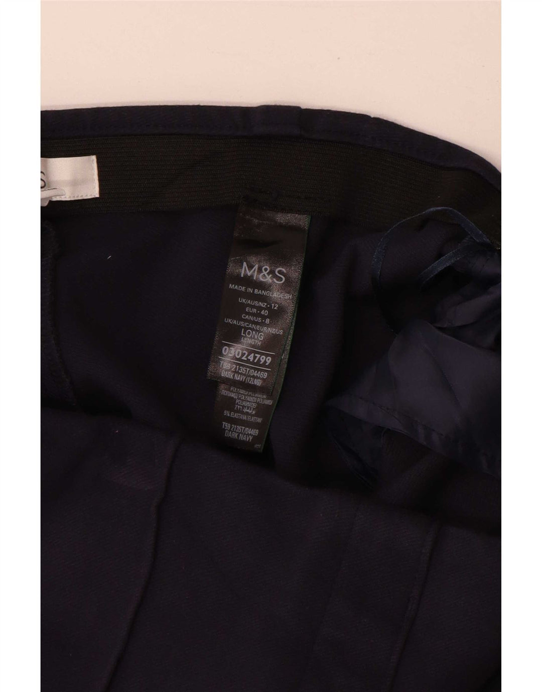 Damskie spodnie garniturowe Marks & Spencer UK 12 Medium W30 L31 Granatowe