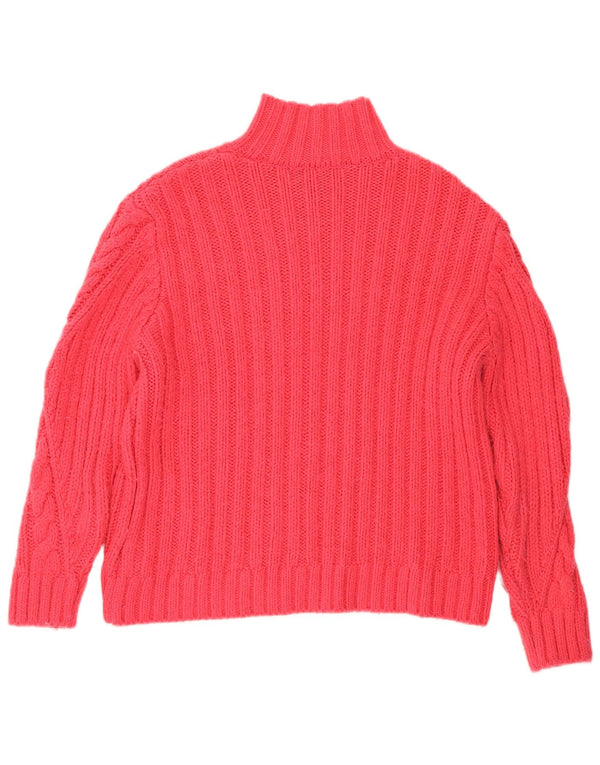 Marks & Spencer Damski sweter z golfem, UK 12, średni róż