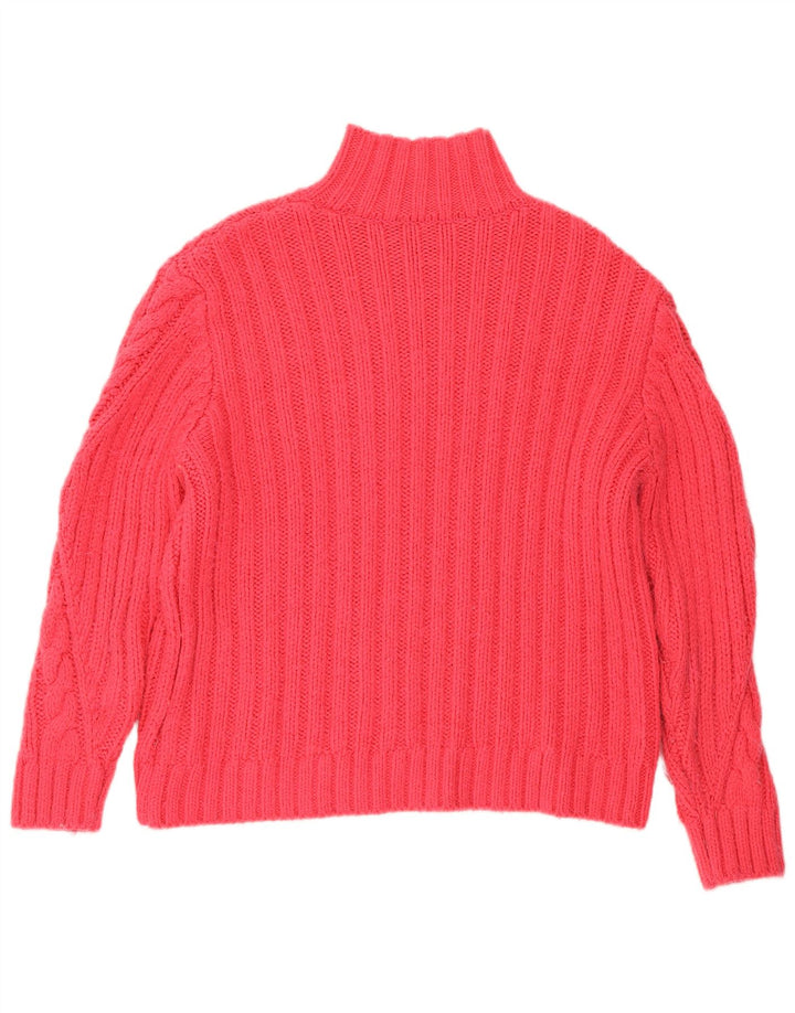 Marks & Spencer Damski sweter z golfem, UK 12, średni róż