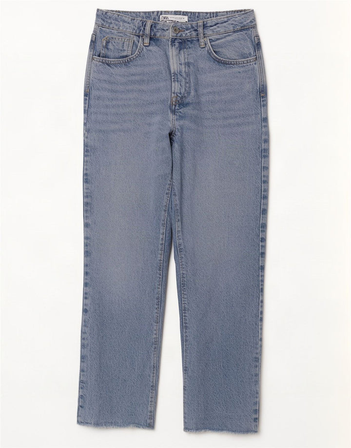 Damskie proste dżinsy Zara EU 38 Small W28 L29 Niebieskie bawełniane