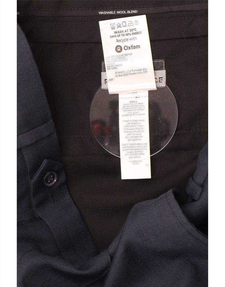 Marks & Spencer Męskie spodnie garniturowe W32 L31 Granatowy poliester