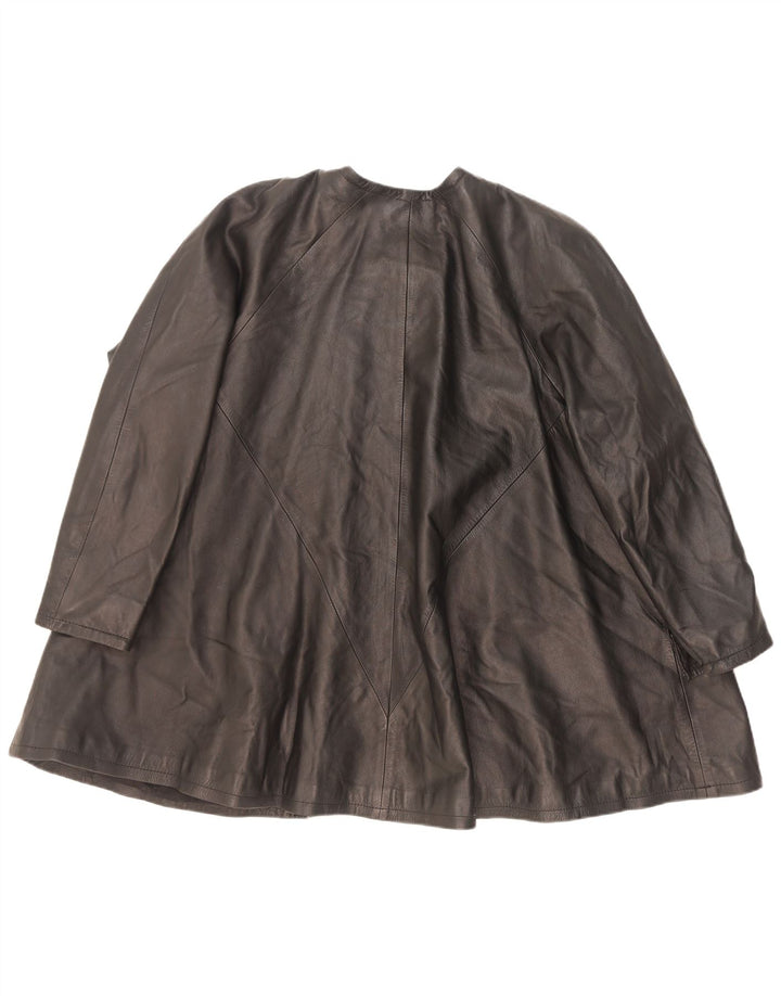Vintage damski płaszcz skórzany oversize EU 38 średni czarny