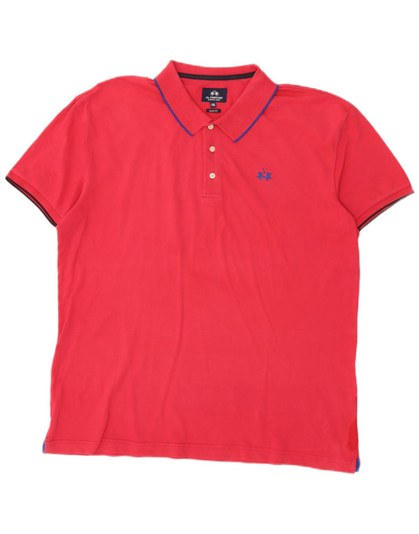 Męska koszulka polo La Martina Buenos Aires Slim Fit 4XL w kolorze różowym