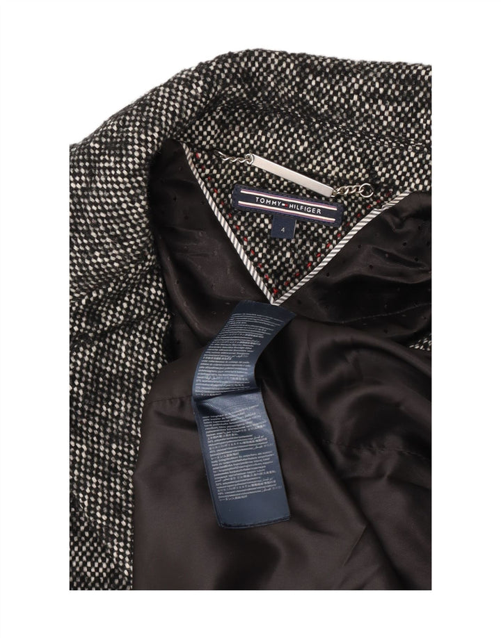 Płaszcz damski Tommy Hilfiger US 4 Small, granatowy, wełniany w cętki