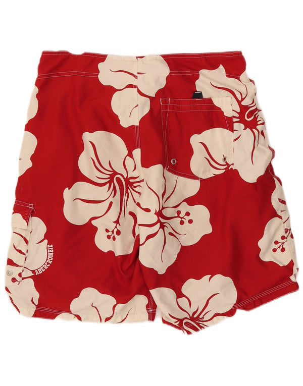 Męskie spodenki kąpielowe Abercrombie & Fitch z grafiką, duże, w czerwone kwiaty