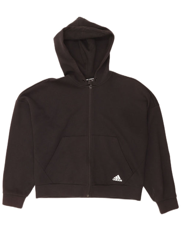Damska bluza z kapturem Adidas Crop Oversized Zip UK 12/14 Medium Black