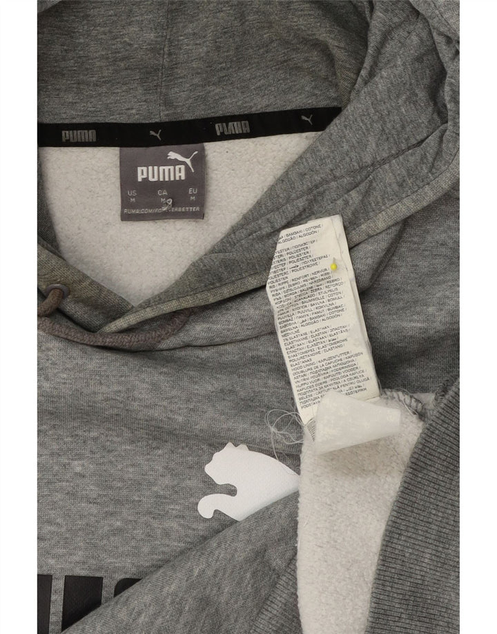 Męski sweter z kapturem Puma z grafiką, średnioszary, bawełniany w cętki