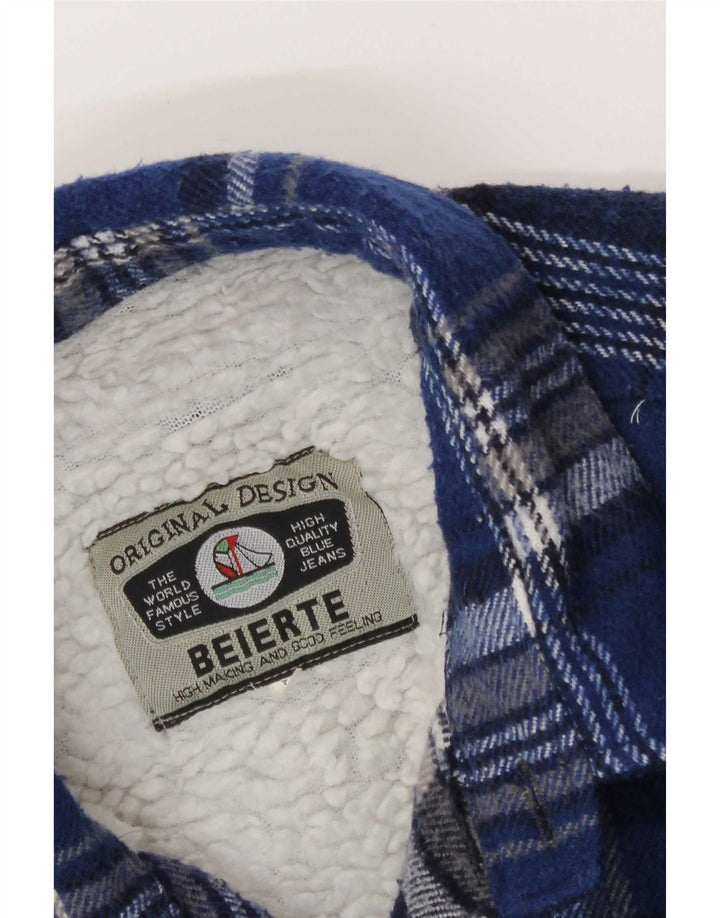 Vintage męska koszula flanelowa drwal XL granatowa kratka