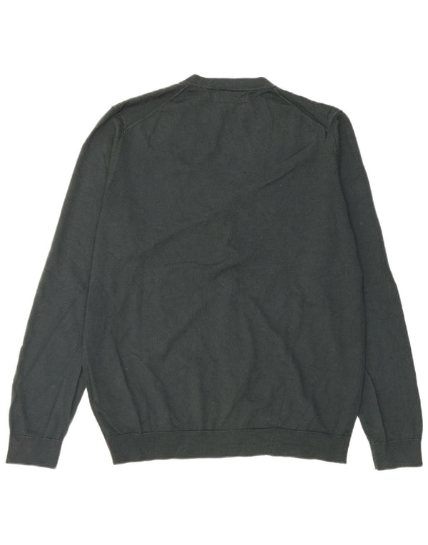 Marks & Spencer Męski sweter rozpinany, duży, zielony, wełna merynosów