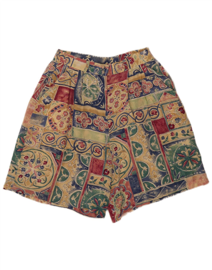 Vintage damskie spodenki Chino W28 średni wielobarwny patchworkowy jedwab