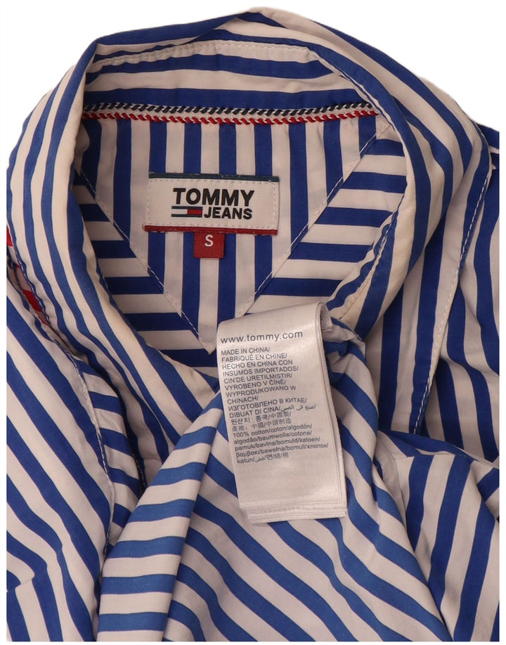 Koszula męska Tommy Hilfiger, mała, niebieska, bawełniana w prążki