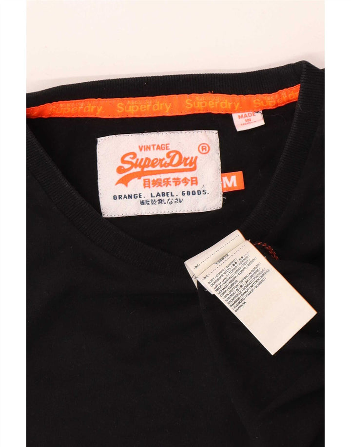 T-shirt męski Superdry, bawełniany, średni czarny