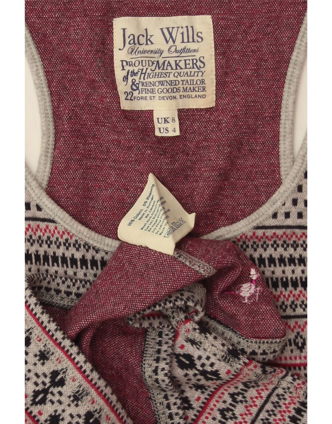 Top damski JACK WILLS UK 8 Small, szary, bawełniany Fair Isle