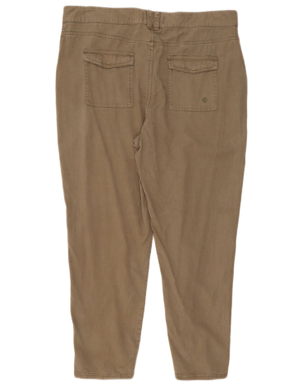 Spodnie damskie Fat Face z wysokim stanem, przycięte UK 16, duże W36 L26 Khaki