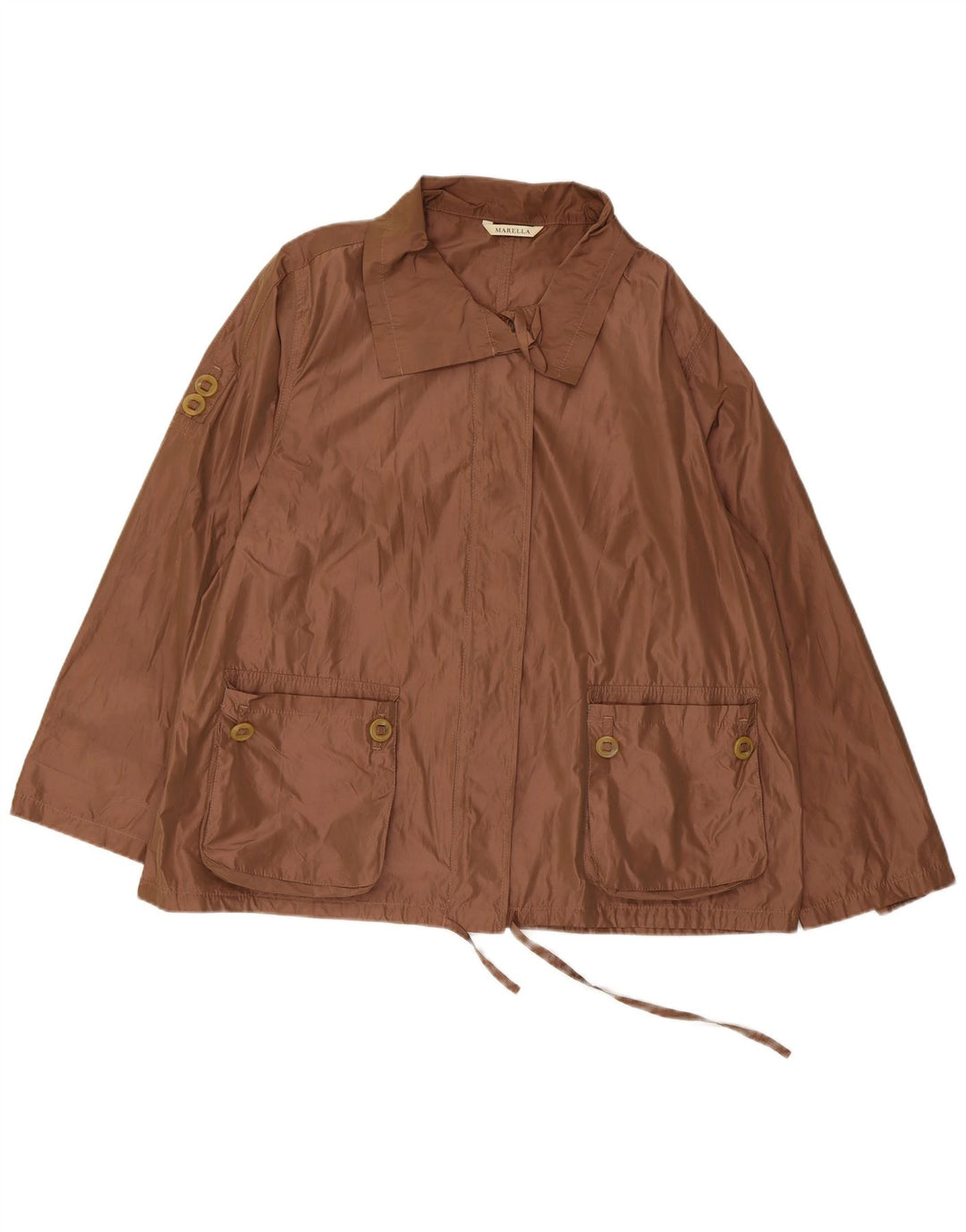 MARELLA Womens Rain Jacket UK 18 XL Brown Polyester