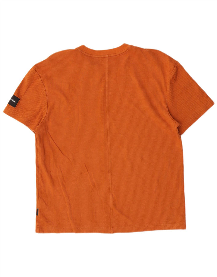 T-shirt męski Calvin Klein, średni, pomarańczowy, bawełniany