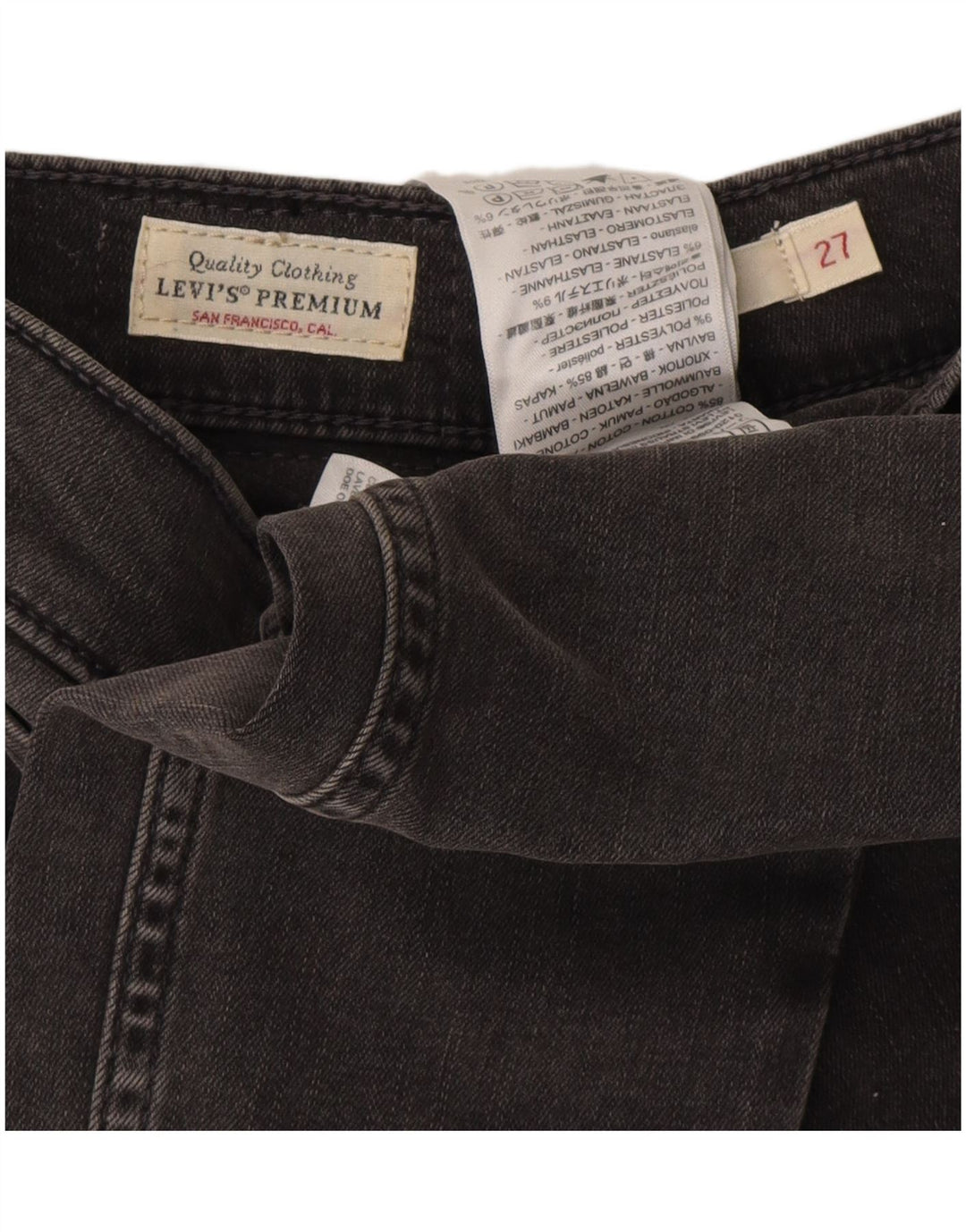Damskie jeansy Levi's 721 Skinny W27 L32 Szara bawełna