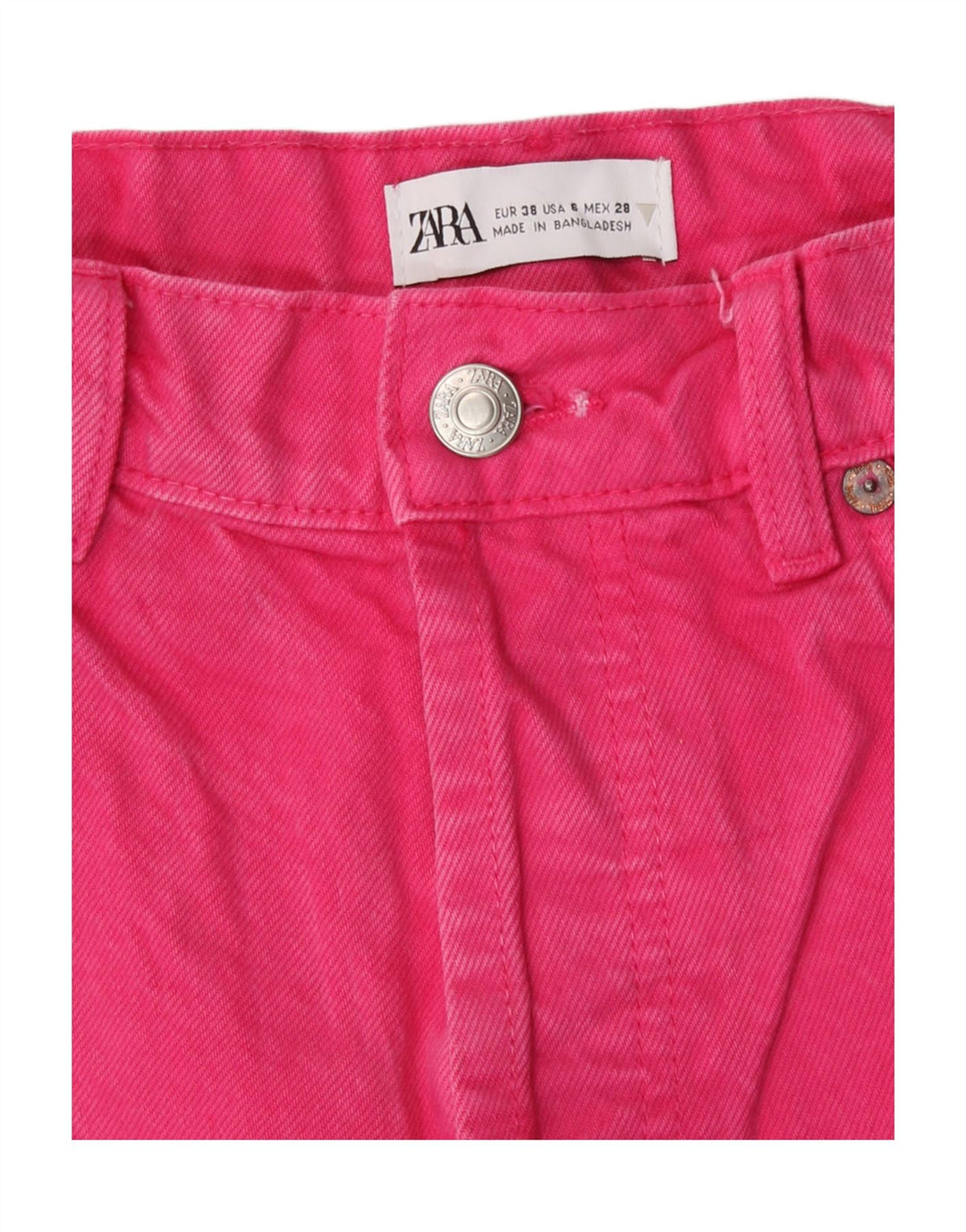 Damskie proste jeansy Zara EU 38 Small W28 L29 Różowe