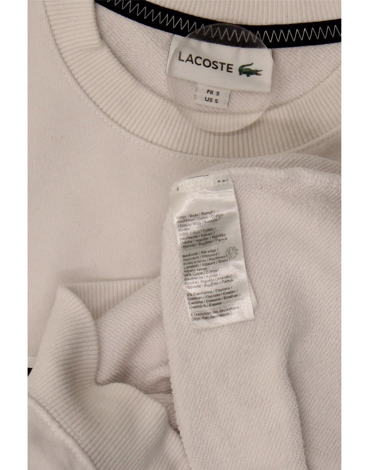 Lacoste Męska bluza z grafiką, rozmiar 3, mała, biała, bawełniana
