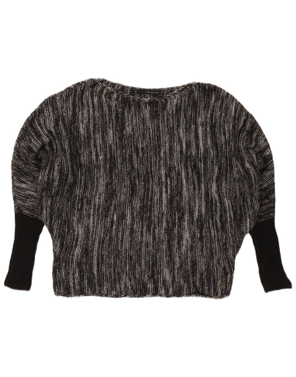 CALVIN KLEIN JEANS Damski sweter z dekoltem w łódkę UK 6 XS Szary nakrapiany