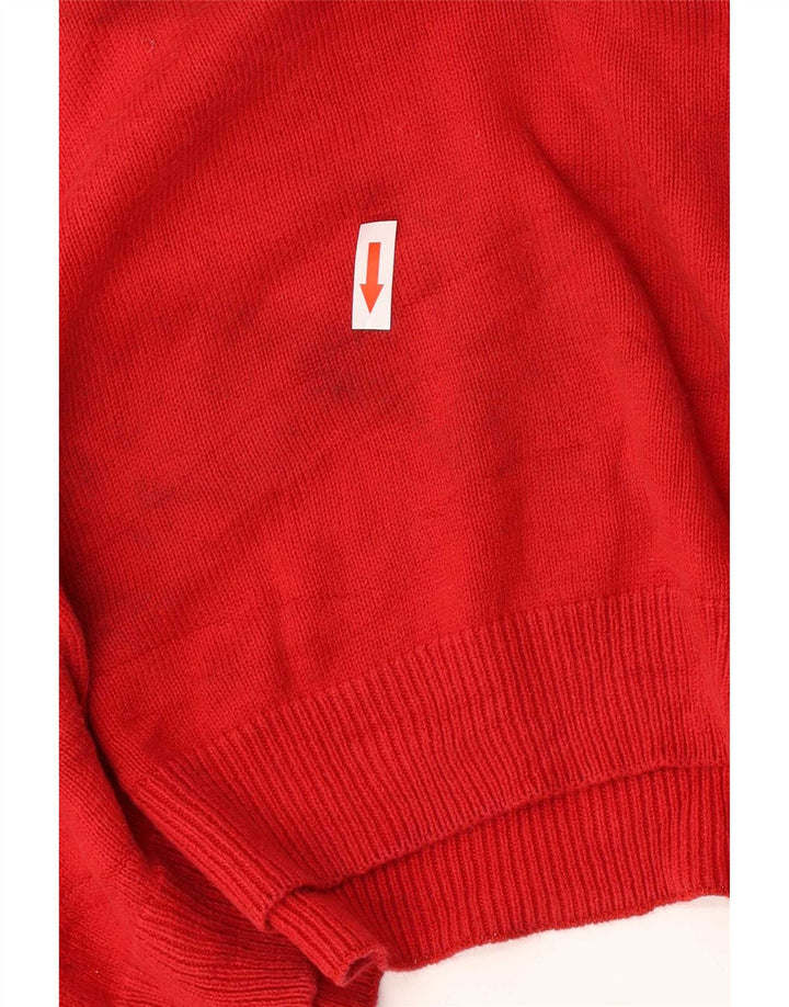 Męski sweter Chaps z dekoltem w kształcie litery V, duży, bawełniany, w kolorze czerwonym