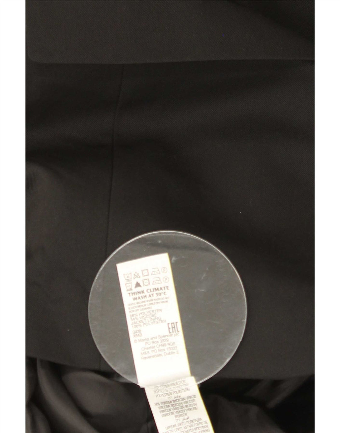 Marks & Spencer Męska marynarka krótka, slim fit, UK 36, mała czarna