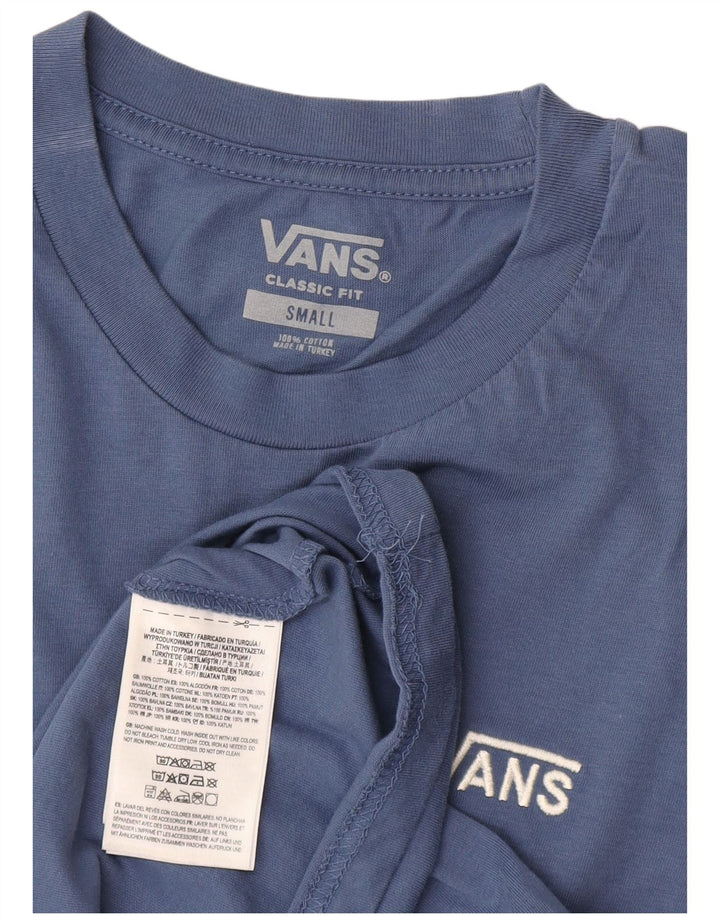 Męski T-shirt Vans o klasycznym kroju, mały, niebieski, bawełniany