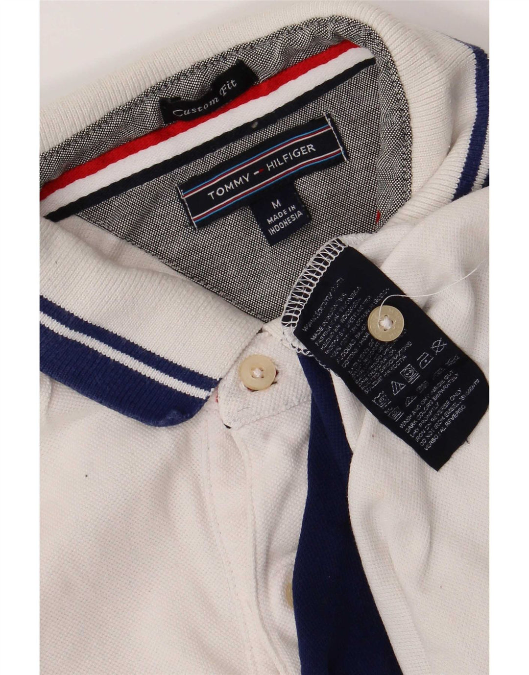 Męska koszulka polo Tommy Hilfiger z grafiką o dopasowanym kroju, w kolorze średniej bieli
