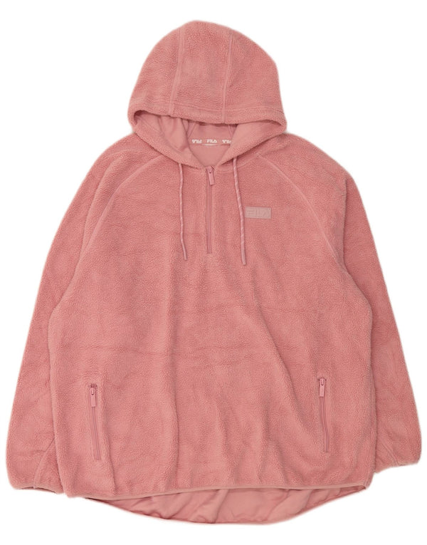 Damski sweter polarowy Fila z zamkiem błyskawicznym UK 22 3XL Różowy poliester