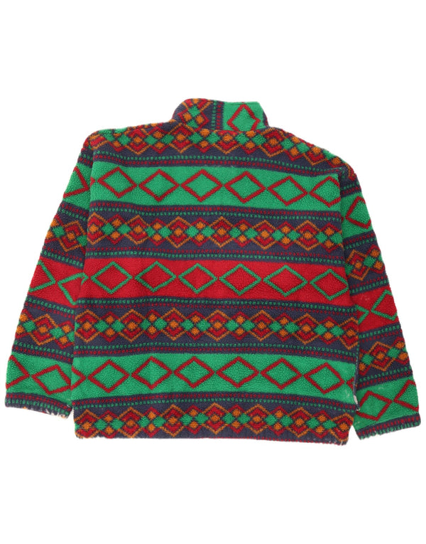 Vintage Mens Fleece Jacket UK 42 XL Multicoloured Geometric