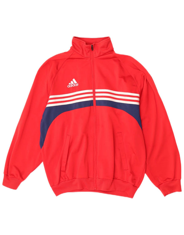Męska kurtka dresowa Adidas UK 40/42, poliester w kolorze średniej czerwieni