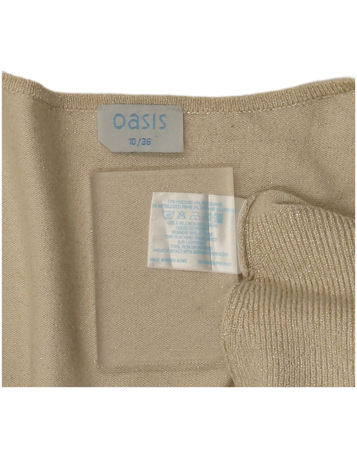 Sweter damski Oasis z otwartym kardiganem UK 10 Small Beżowa wiskoza