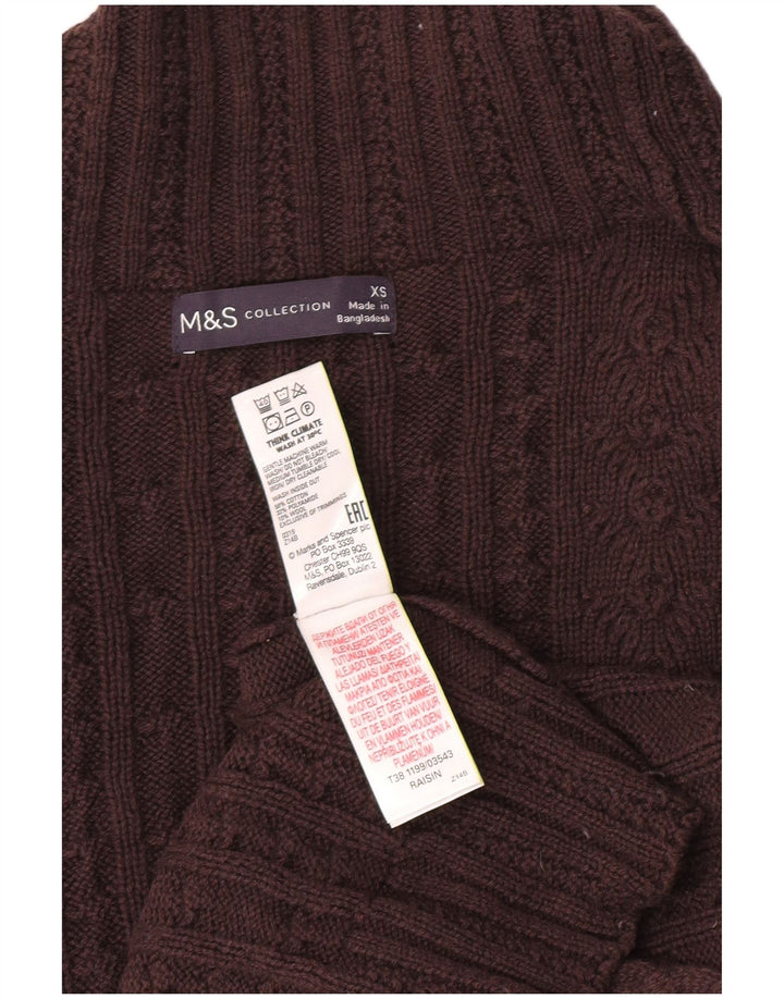 Marks & Spencer Damski sweter oversize z golfem, UK 6 XS, brązowy