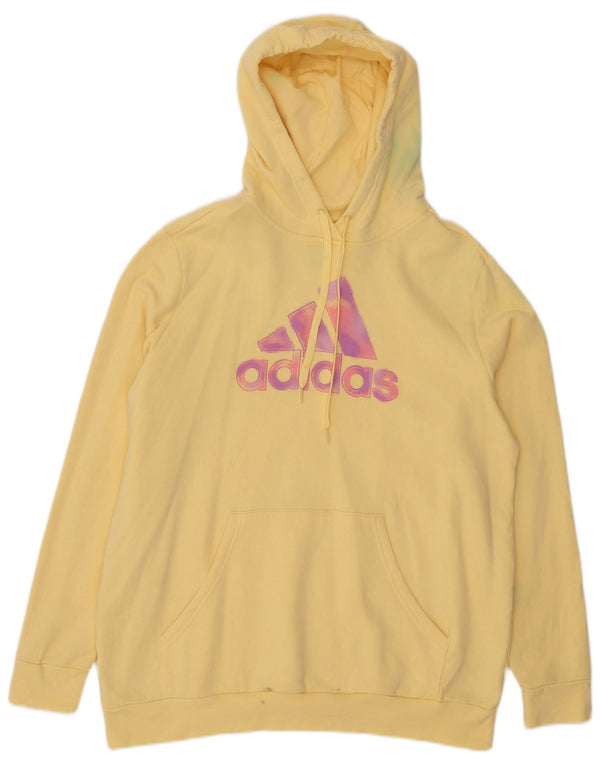 Damska bluza z kapturem Adidas Graphic UK 20/22 XL Żółta bawełna