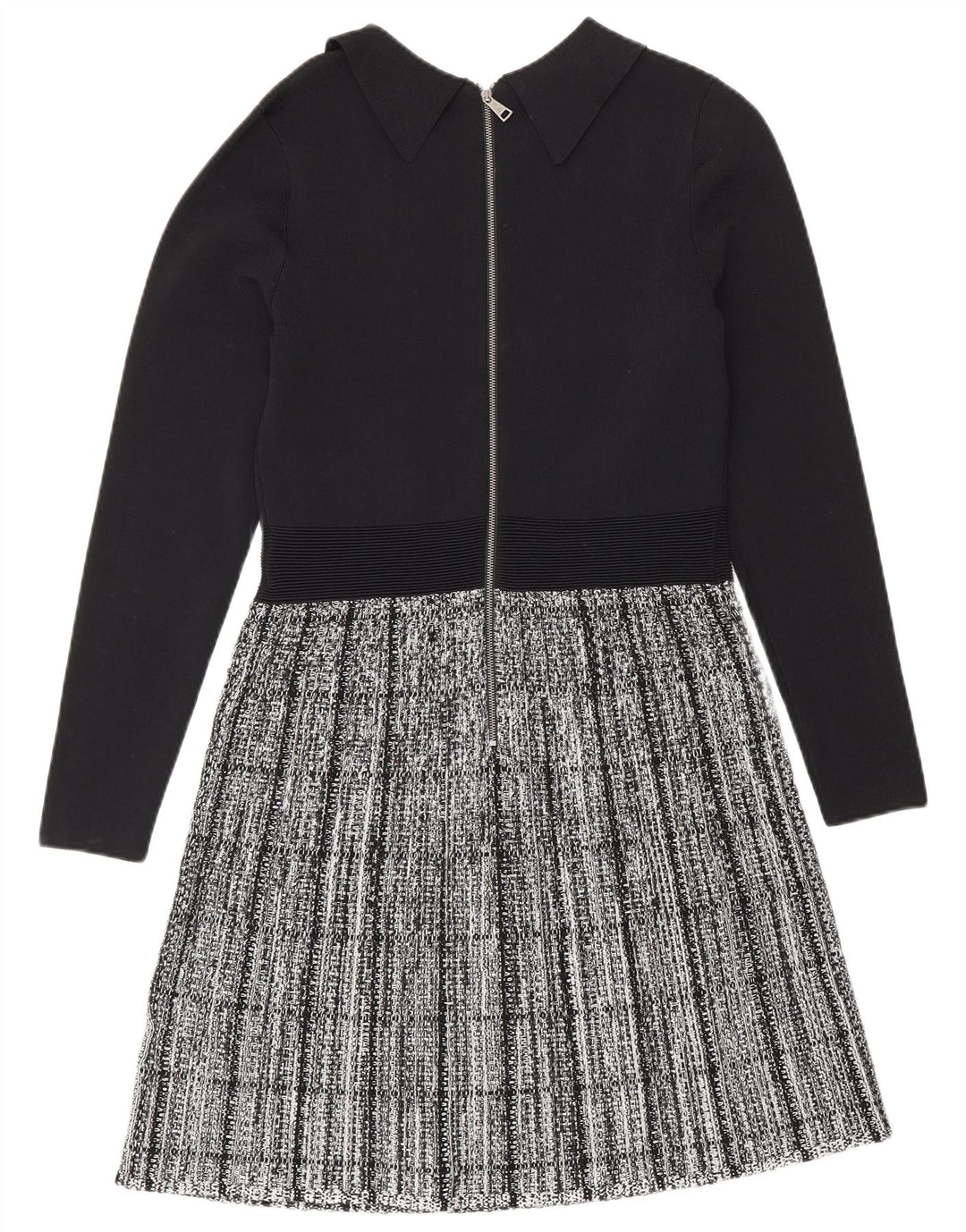 Damska sukienka basic z długim rękawem Ted Baker, rozmiar 2, mała, czarna, wiskoza w kratę