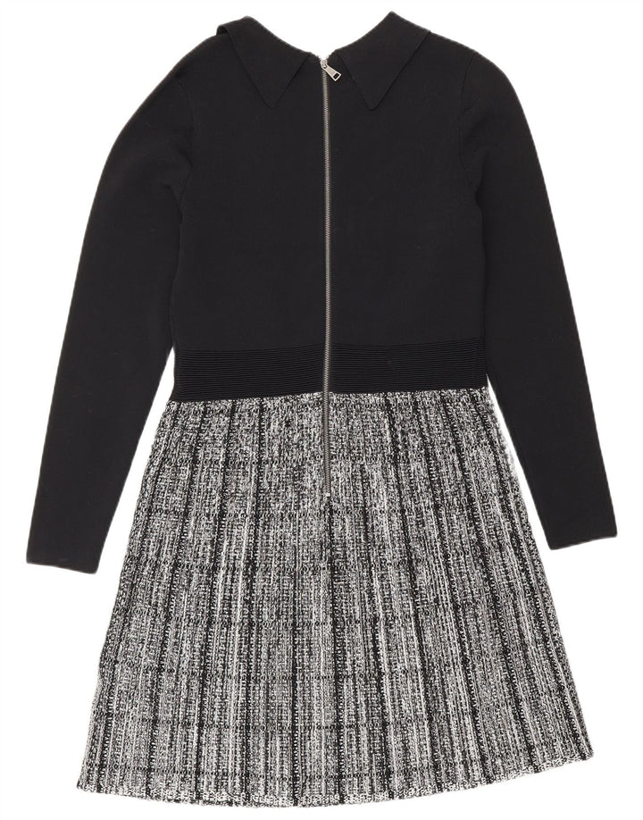 Damska sukienka basic z długim rękawem Ted Baker, rozmiar 2, mała, czarna, wiskoza w kratę
