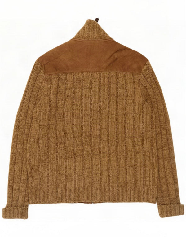 Sevres Męski sweter rozpinany na zamek UK 42 XL Beżowa wełna