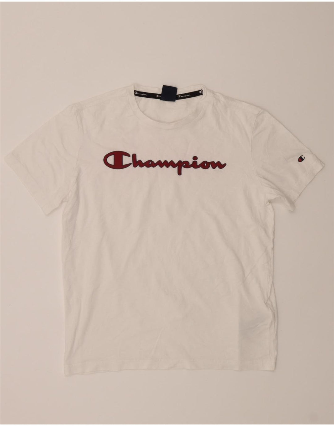 CHAMPION Mens Graphic T-Shirt Top Medium White Cotton Vintage Champion and Second-Hand Champion from Messina Hembry 
