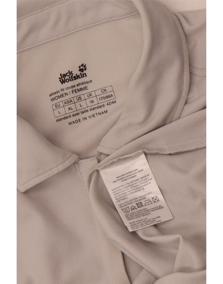 Damska koszulka polo Jack Wolfskin UK 16, duża, szary poliester