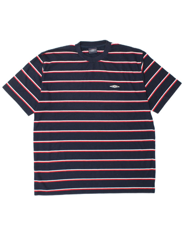 T-shirt męski Umbro Top XL, poliester w granatowe paski