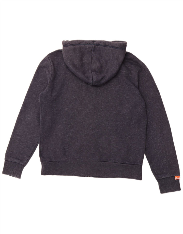 SUPERDRY Męski sweter z kapturem i zamkiem, 2XL, granatowy, bawełniany w cętki